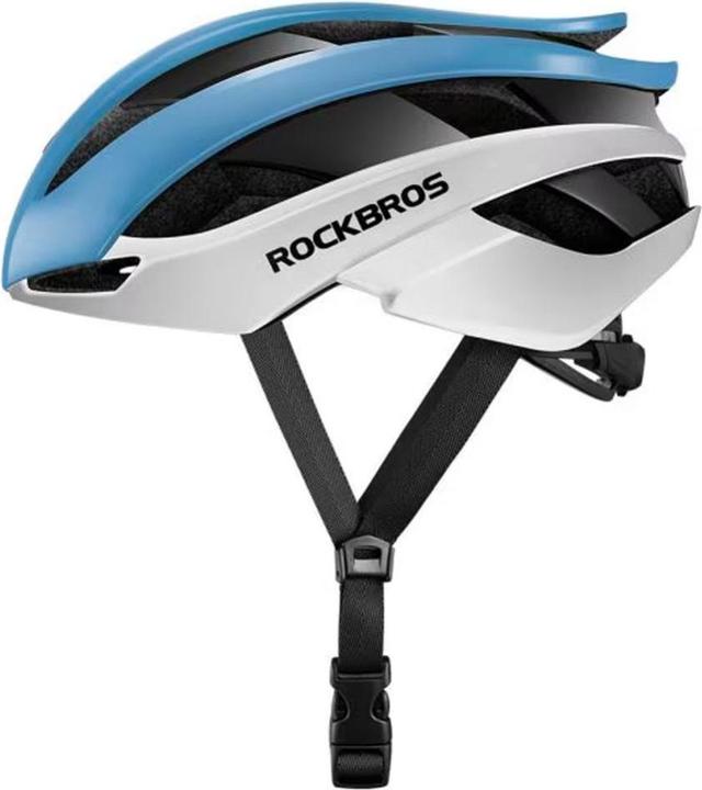 Actual product image Rockbros 10110004003 bicycle helmet, size L - blue and white (58 - 61 cm)