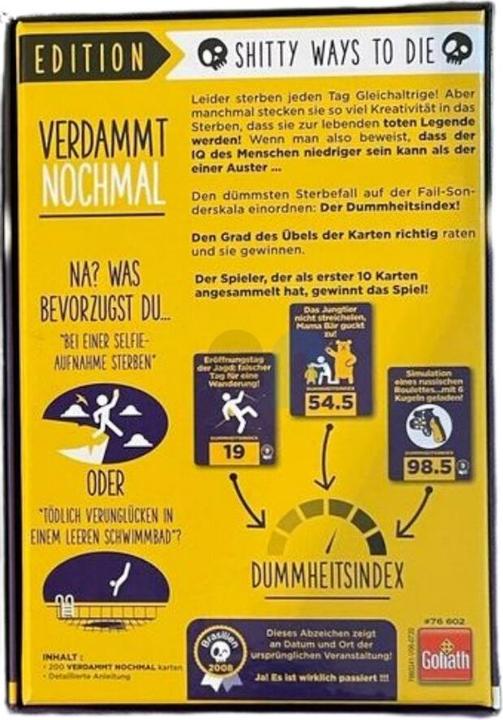 Produktbild Goliath Toys Verdammt Nochmal - Die dümmsten Arten zu sterben (Deutsch)