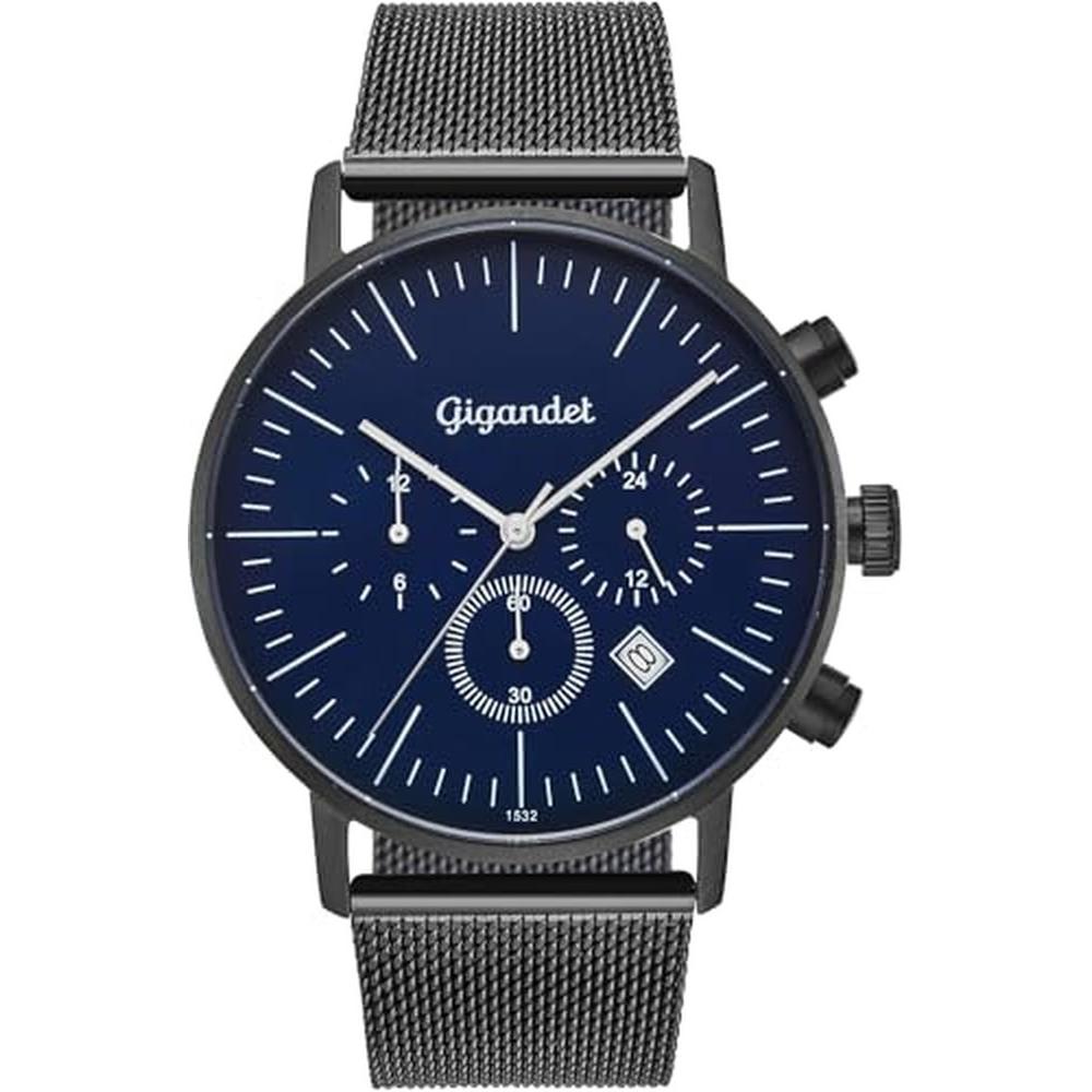 Gigandet, Orologio da polso, Analoge Herrenuhr mit zweiter Zeitzone, wasserdicht, entspiegeltes Glas, (Orologio da polso analogico)