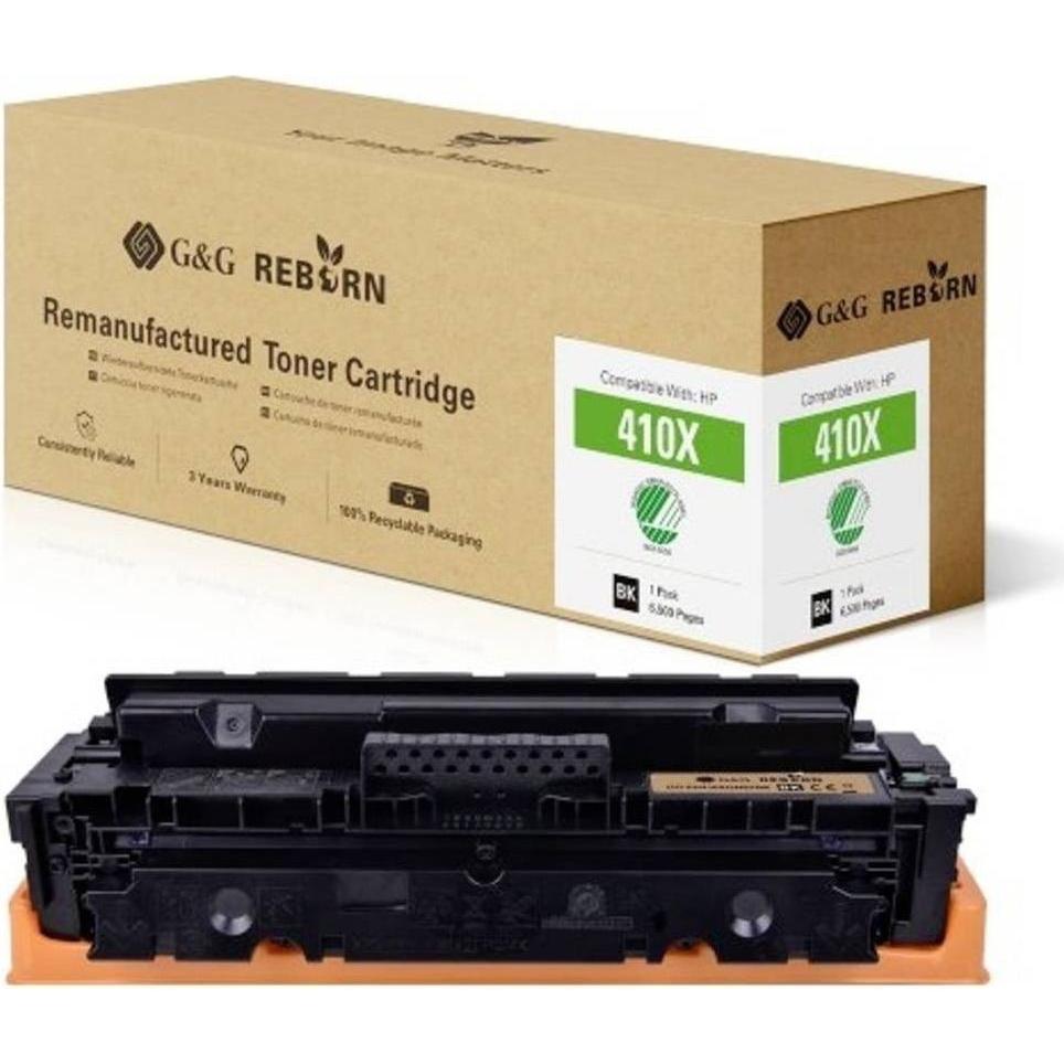G&G, Toner, Toner sostitutivo HP 410X Compatibile Nero 6500 pagine Reborn rigenerato
