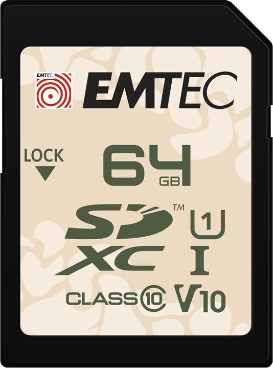 Image du produit Emtec SD 64 Go UHS-I U1 V10 Extérieur (64 Go, SDXC, U1, UHS-I)