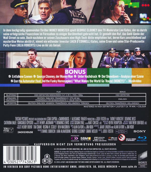 Produktbild Money Monster (Blu-ray, 2016, Deutsch, Französisch, Englisch)