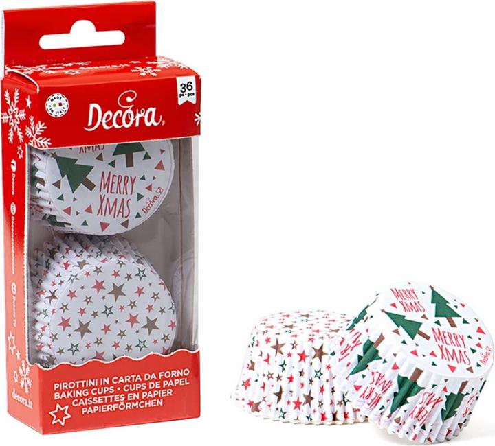 Produktbild Decora Mini Muffin-Backform Weihnachtsbaum ø 5 cm, Weiss, 36 Stück (5 cm)