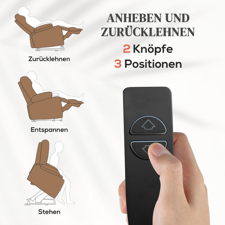 Produktbild Homcom Sessel mit Aufstehhilfe Polyester, Metall Braun