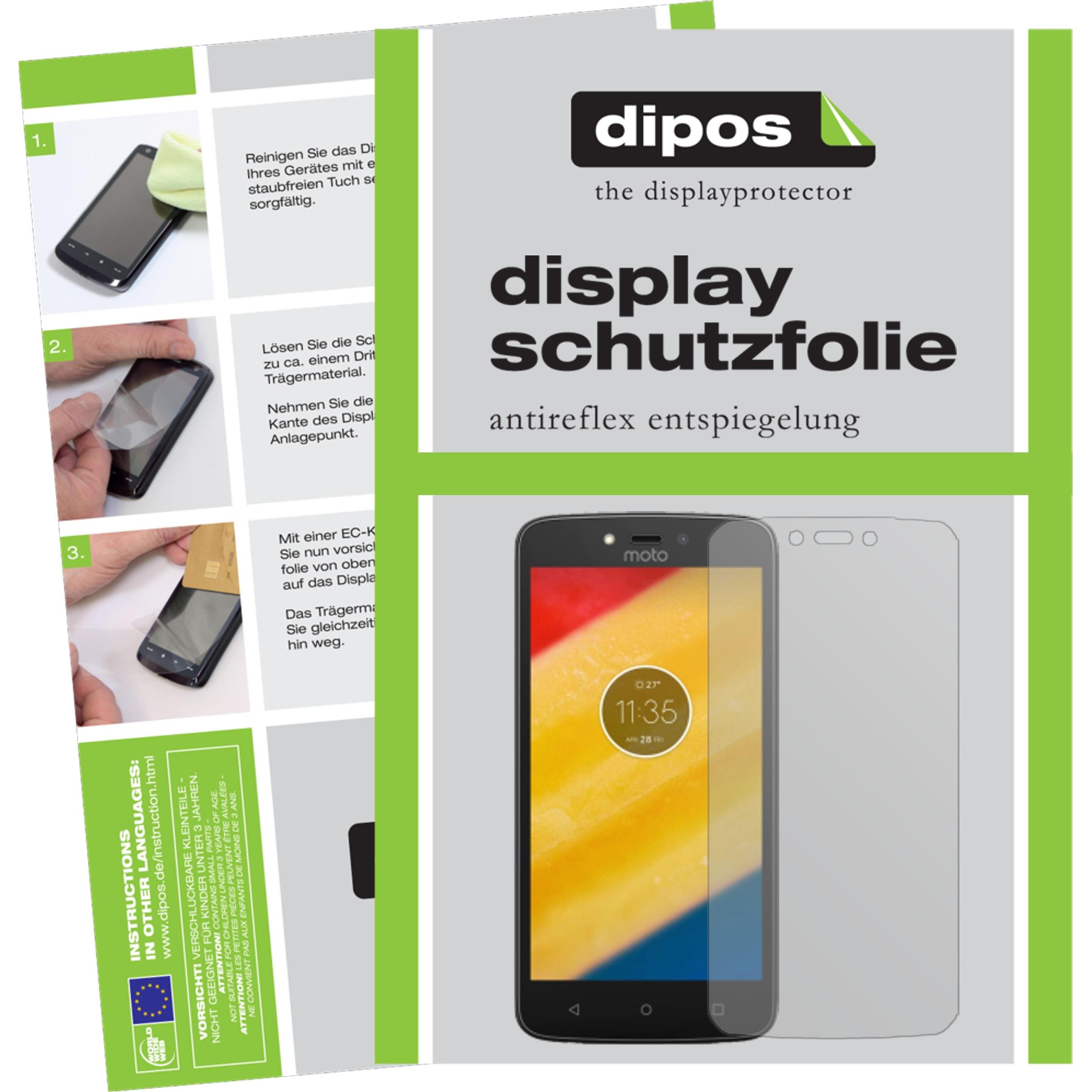 Dipos Displayschutzfolie Antireflex (2 Stück, Motorola Moto C), Smartphone Schutzfolie, Transparent