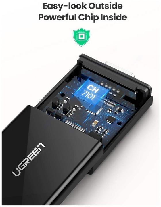 Image du produit Ugreen Adaptateur HDMI vers VGA Convertisseur avec support audio 1080P (HDMI, 16 cm)