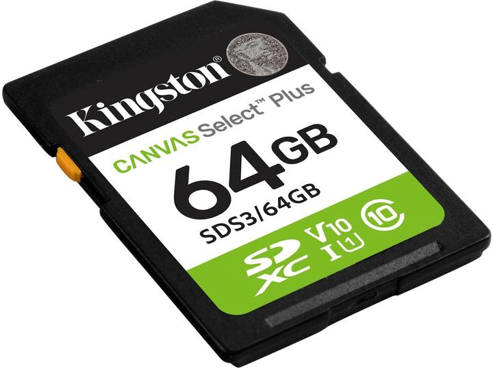 Produktbild Kingston Canvas Select Plus (64 GB, SD, SDHC, SDXC, U1, UHS-I)