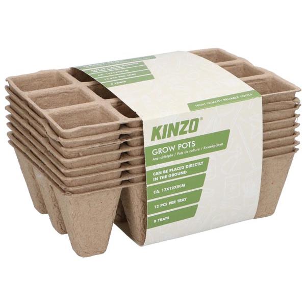 Kinzo, Vaso + Vassoio Da Coltivazione, Vasi Da Coltivazione 8Pc X 12 Celle