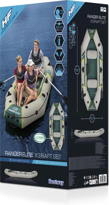 Bestway Ranger Elite X3 Raft Set 295x130cm (295 cm, 3 Persons)