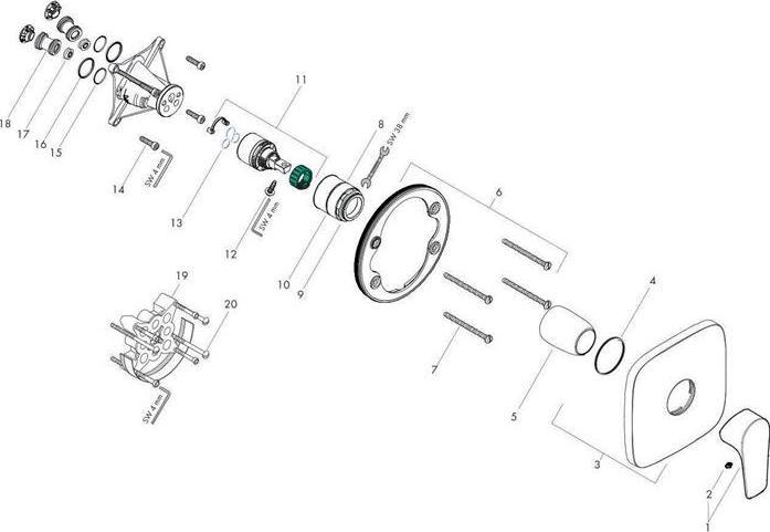 Actual product image hansgrohe Talis E single-lever concealed shower mixer (matt white)
