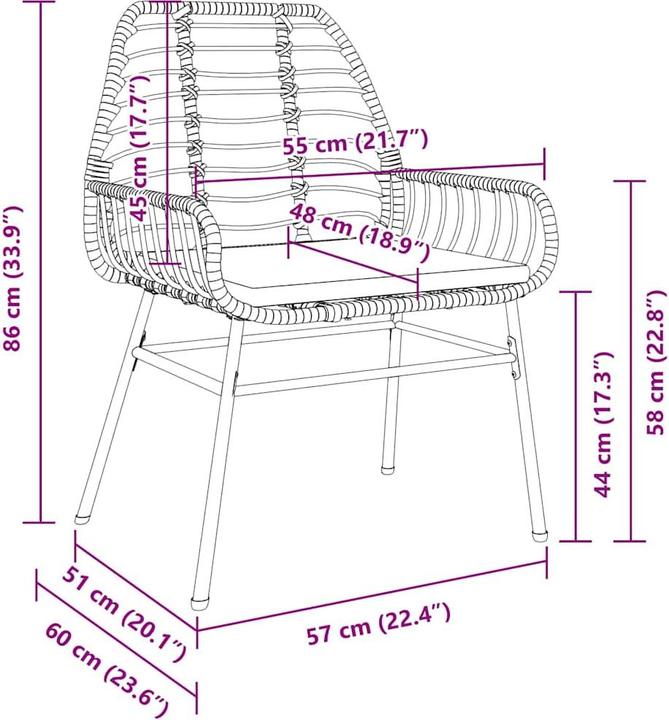 Produktbild vidaXL Garten Essgruppe (160 x 80 x 73 cm)