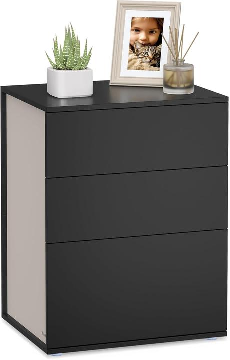 Immagine prodotto Songmics Nachttisch mit 3 Schubladen tintenschwarz (45 x 35 x 58.70 cm)