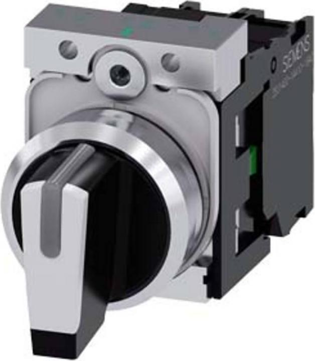 Produktbild Siemens Selector switch 22mm black I-O-II 1NO1NO