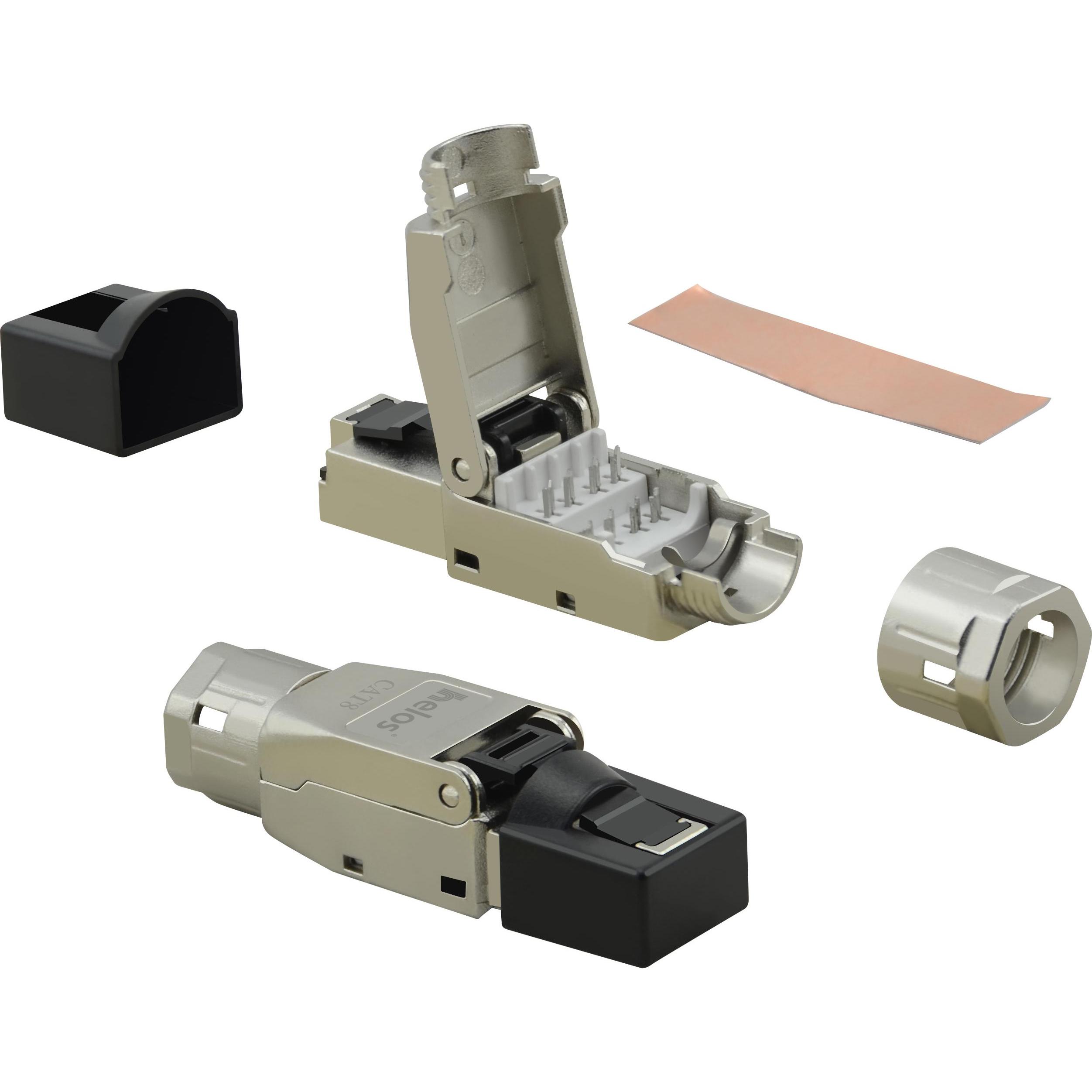 Thumbnail - Helos feldkonfektionierbarer Premium Cat 8.1 Metall-Stecker 5-Ausführungen (CAT8.1), Netzwerkkabel