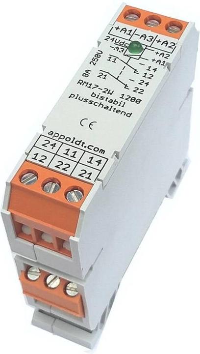Produktbild Appoldt RM17/2W bistabil plus 24V Relais Nennspannung: 24 V/DC Schaltstrom (max.