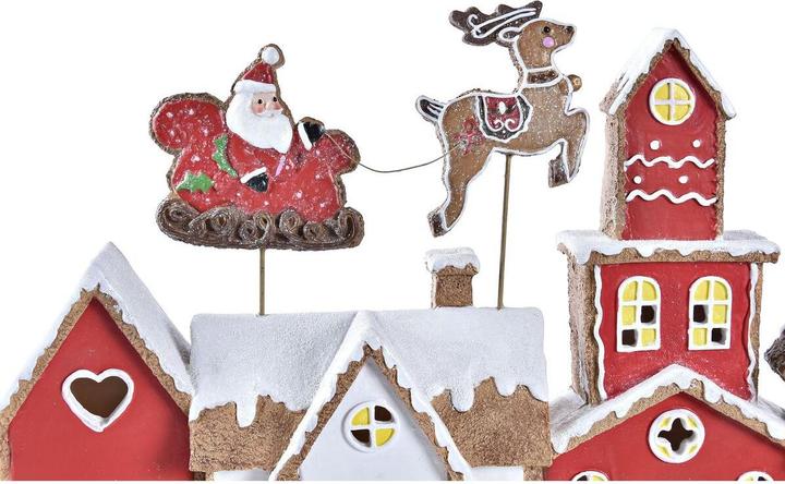 Produktbild DKD Home Decor Christmas bauble House White Red Resin 41 x 7,5 x 27 cm (1 -teilig)