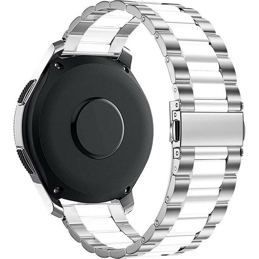 Thumbnail - Strap-it Stahlarmband (22 mm, Edelstahl), Uhrenarmband, Silber, Weiss