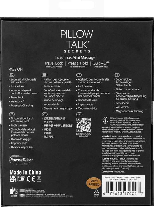 Productafbeelding Pillow Talk Secrets Passion Clitorale Vibrator Wijn