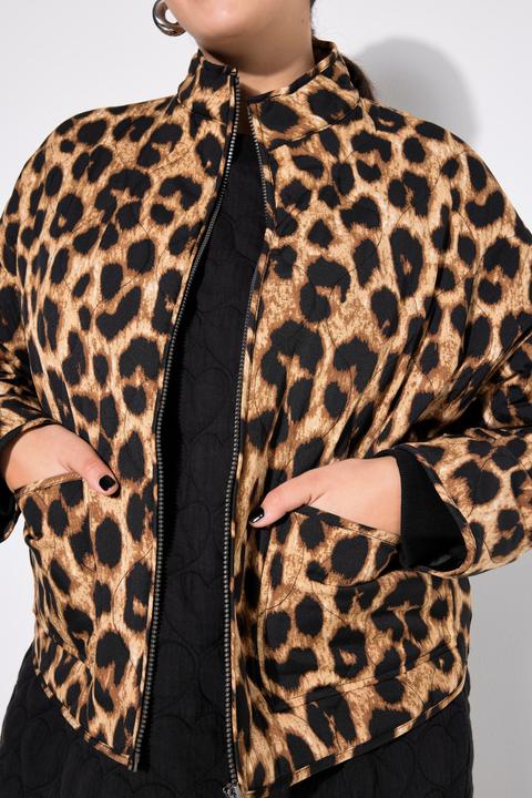 Actual product image Studio Untold Quilted Leopard Print Zip-Up Jacket (42, 44)