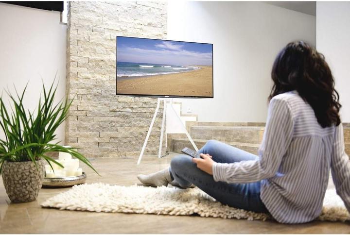 Image du produit Hama Easel Design - Support pour téléviseur - métal - blanc - Taille d'écran : 94-191 cm (40 kg, 37" - 75")