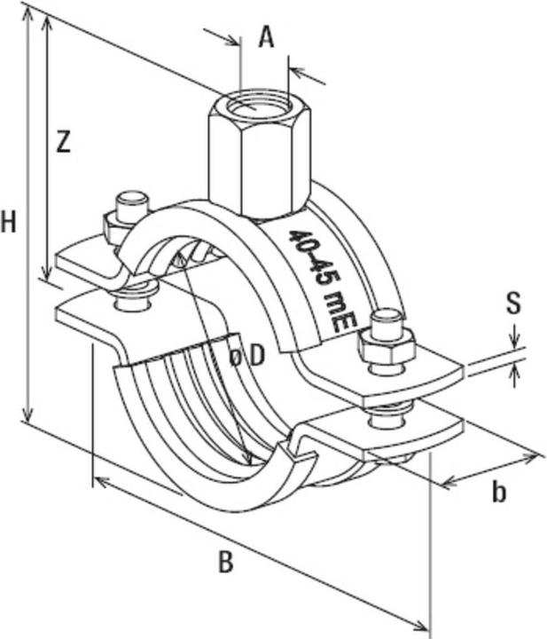 Actual product image Fischer Massivrohrschelle FRSM 348-356 M16 fvz