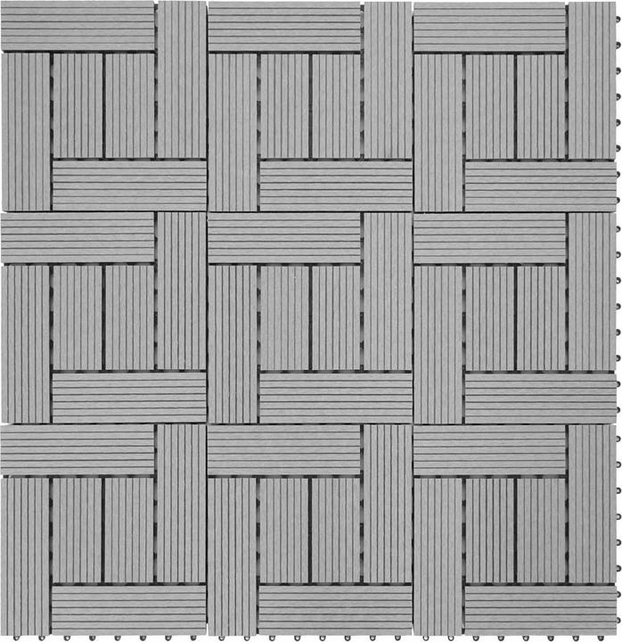 Image du produit Swisshandel24 WPC Carreau de sol Rhone, aspect bois balcon/terrasse, 11x 30x30cm = 1qm Premium, gris décalé (11 x, 30 x 30 cm)