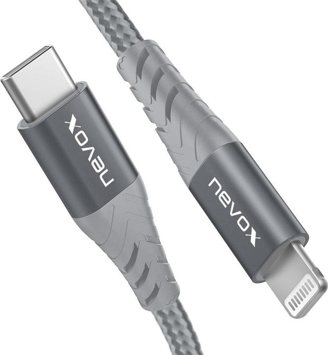 Produktbild Nevox 1M Lightning zu Type C USB Datenkabel MFi Nylon geflochten (1 m)