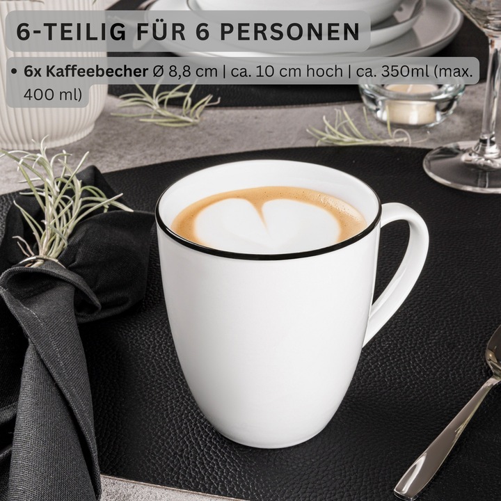Produktbild Sänger Kaffeebecher Set Marlo Black Rim (350 ml, 6 x)