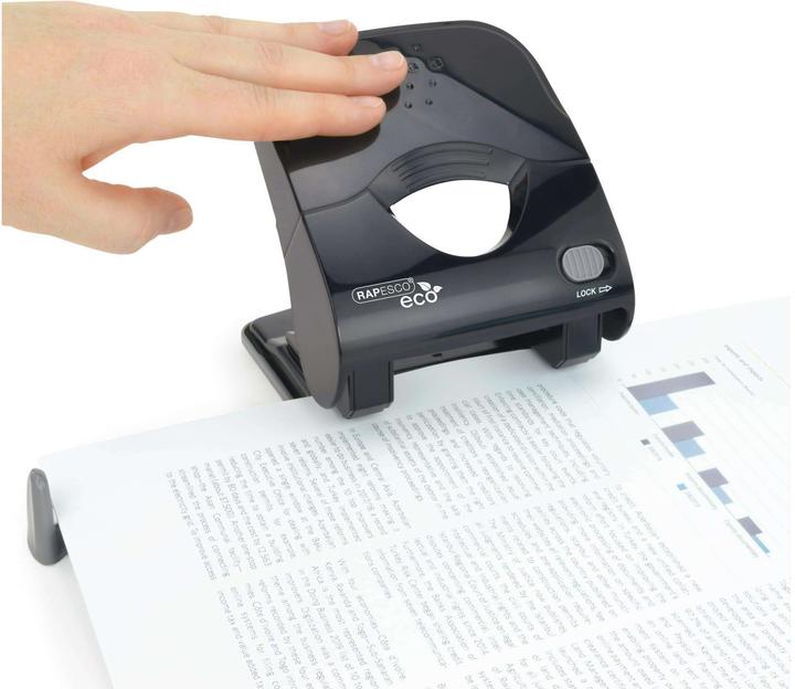 Image du produit Rapesco X5-40ps Perforateur ECO Less Effort 2 trous, avec protection antibactérienne Germ-Savvy (noir)