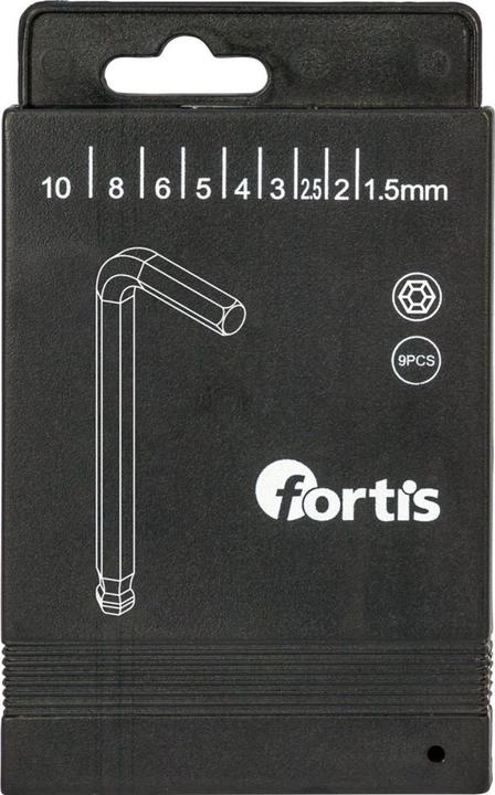 Magni Jeu de tournevis coudés en boîte coulissante 9 pièces 1,5-10mm tête sphérique FORTIS