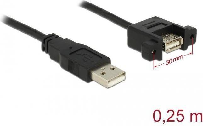 Produktbild Delock USB2.0-Kabel A-A: 25cm,zum einseitig Einbau (0.25 m, USB 2.0)