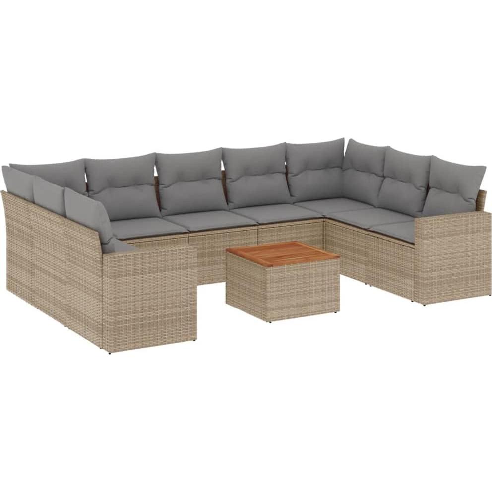 VidaXL, Gartenlounge, 10-tlg. Garten-Lounge-Set mit Kissen