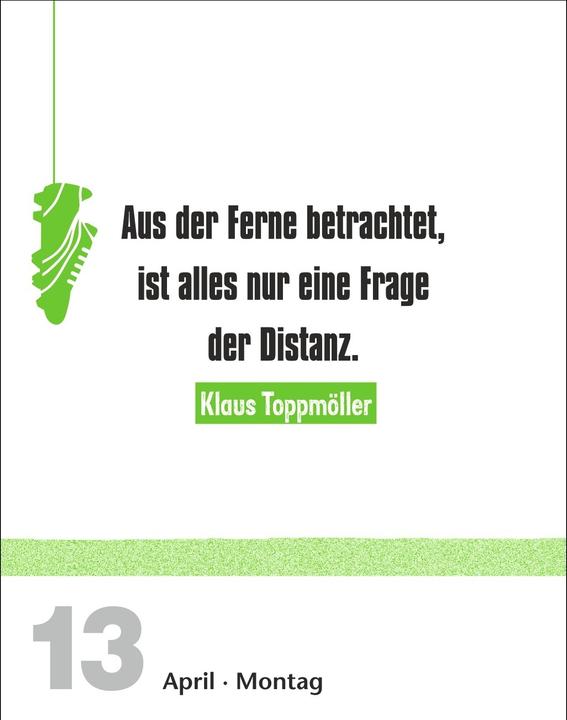 Actual product image Harenberg Lattenknaller Tagesabreisskalender 2026 - Die witzigsten Fussballersprüche (11 x 14 cm, Hardcover, German)