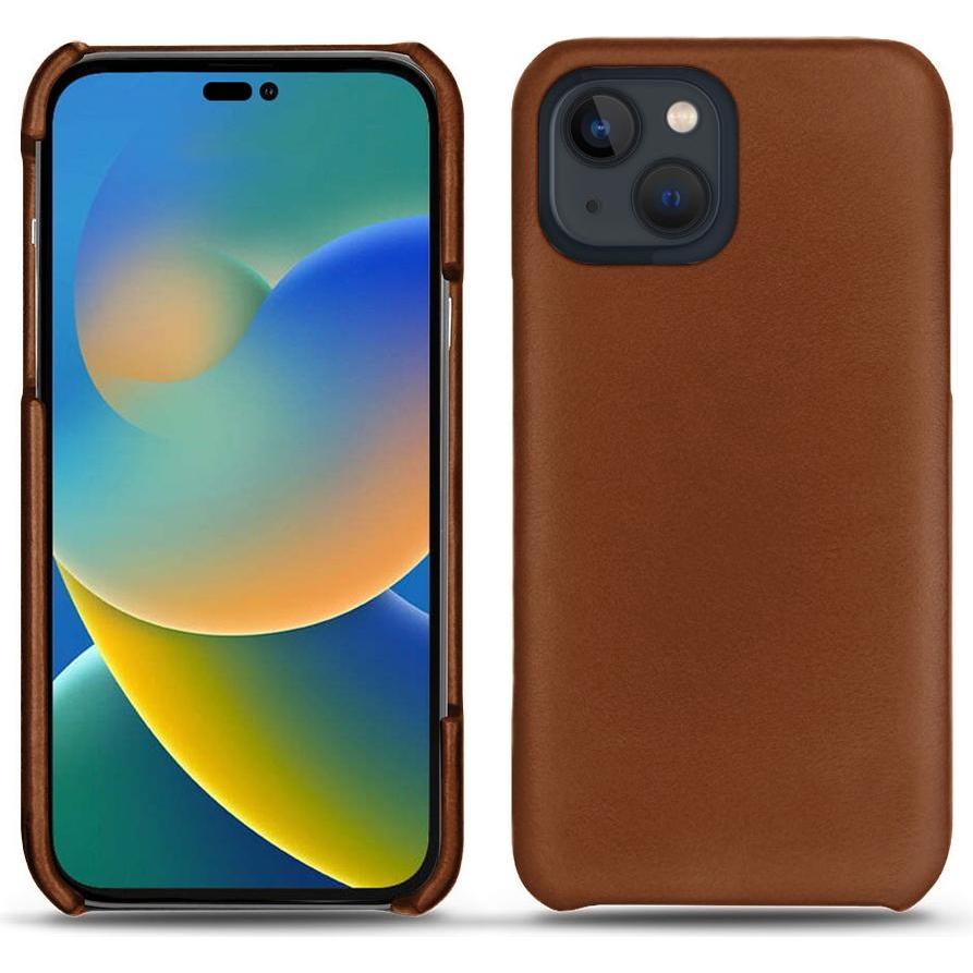 Noreve Lederschutzhülle (Apple iPhone 14), Smartphone Hülle, Braun