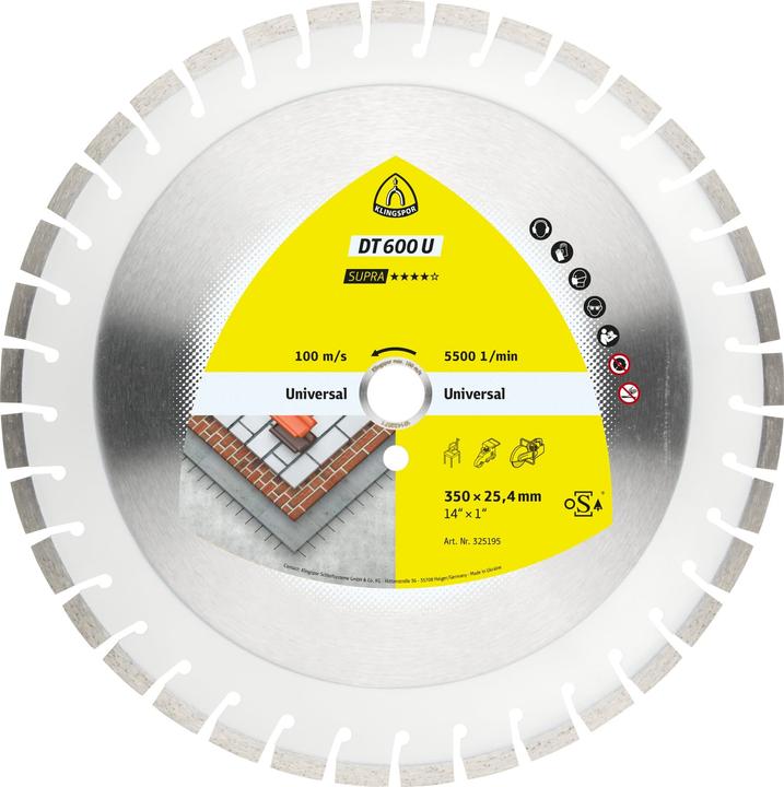 Actual product image Klingspor DT 600 U Supra - diamond blades 350 x 25,4 mm