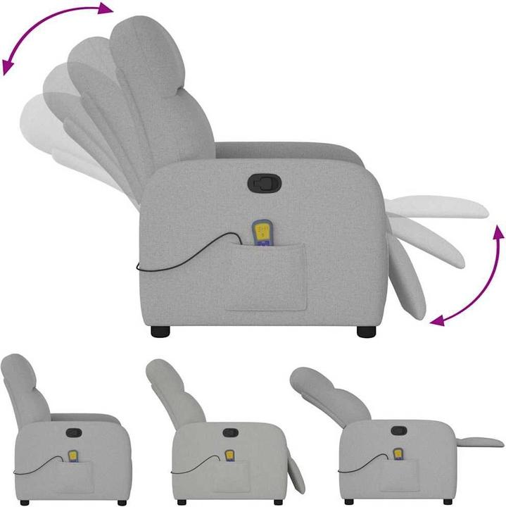 Actual product image VidaXL Massage chair cloud grey fabric