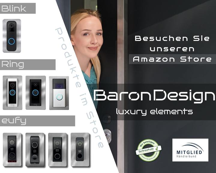 Image du produit Baron Design Edelstahl Blende für Ring Video Doorbell Pro
