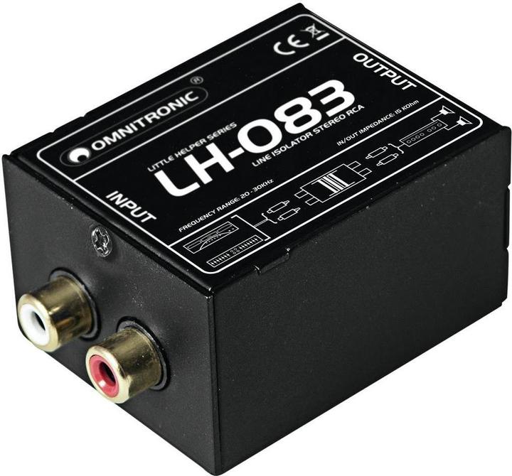 Image du produit Omnitronic LH-083 Isolateur stéréo RCA S