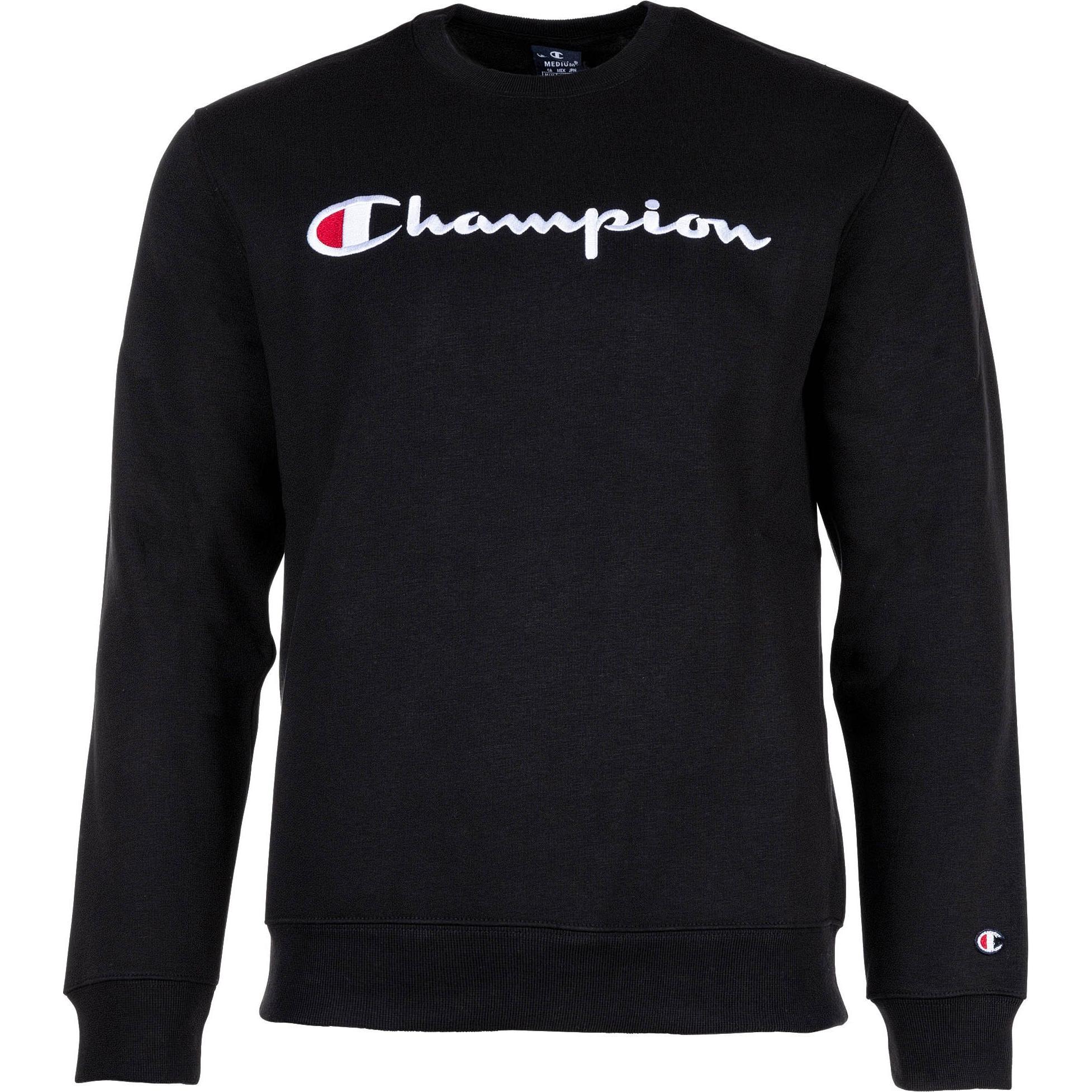 Champion, Herren, Pullover, Sweatshirt Casual Locker sitzend Crewnneck Sweatshirt, Schwarz, (L)