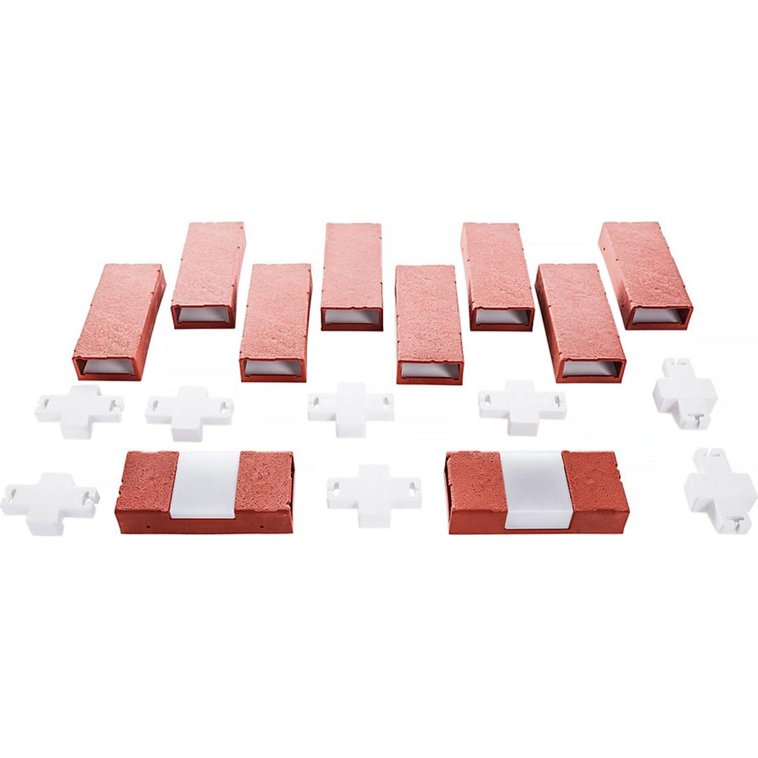 HTI-Living, Rasenkante, Beetumrandung Nessa Solar Brick 10-teilig Terracotta (233 cm)