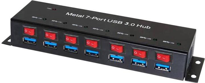 Produktbild Renkforce 7 Port USB 3 Hub Metall, schaltbar (USB-B, 7 Ports)