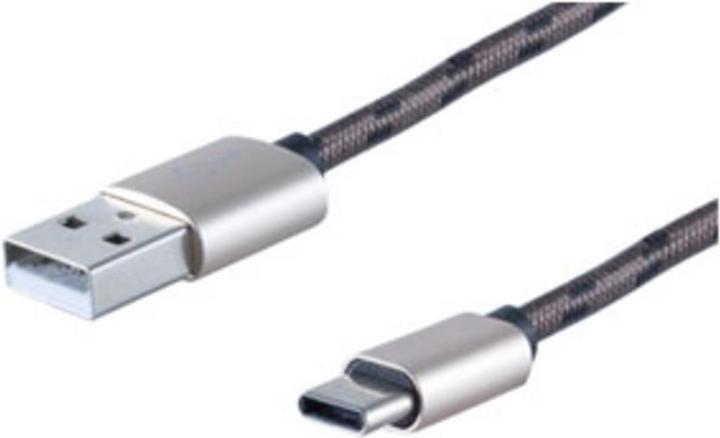 Produktbild Shiverpeaks USB Ladekabel USB A-ST auf USB C-ST Nylon gr?n 0,3m (0.30 m, USB 2.0)