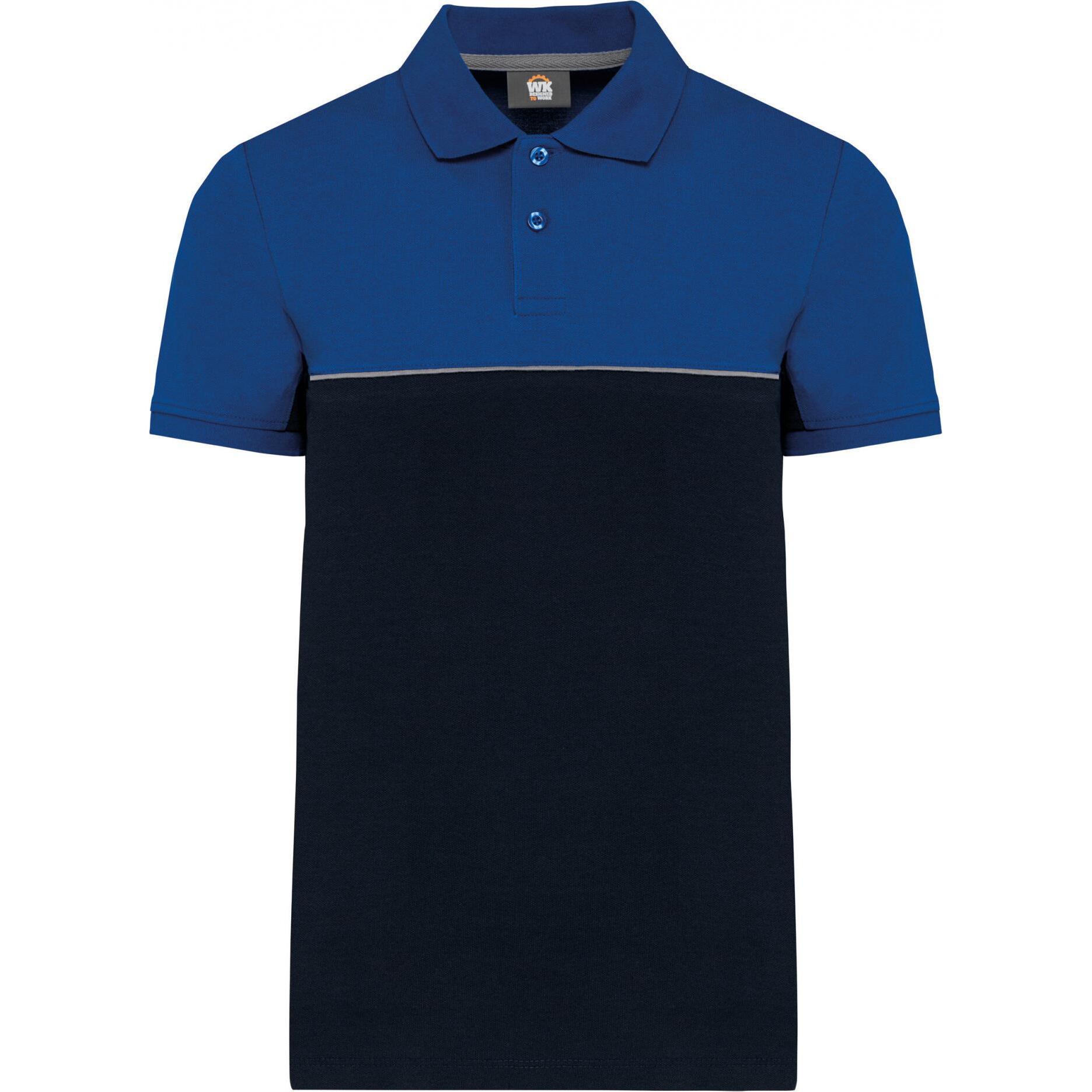 Kariban, Herren, Shirt, Zweifarbiges Poloshirt, Blau, (5XL)