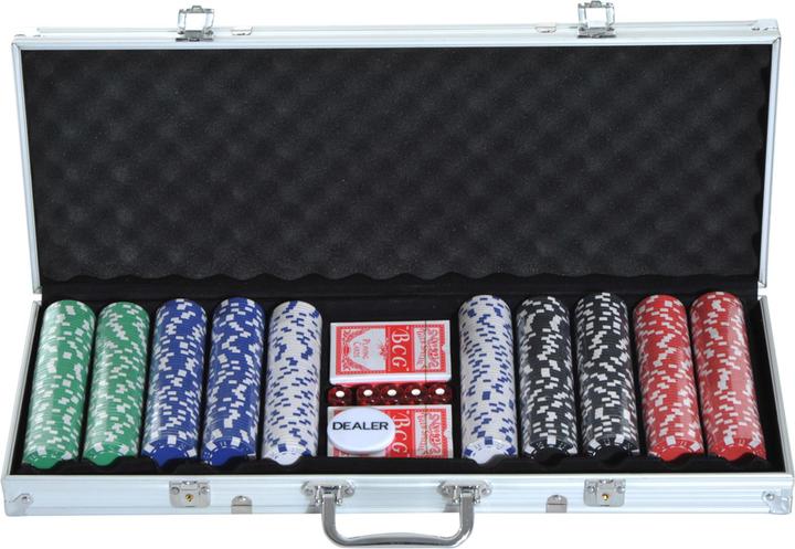 Image du produit Homcom Mallette de poker incluant un set de poker (Allemand, Français, Italien, Anglais)