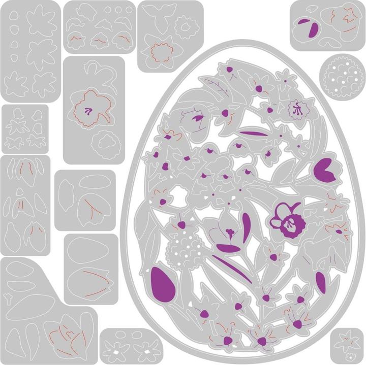 Produktbild Sizzix Thinlits Stanzset 15 Stück - Florales Osterei by Jenna Rushforth