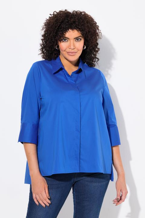 Produktbild Ulla Popken Hemdbluse, Rückenfalte, A-Linie, Hemdkragen, 3/4-Arm (46, 48)