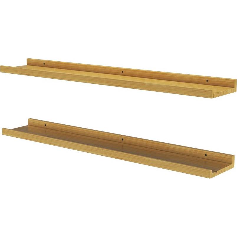 Vicco, Regal, Wandregal Linus, Bambus, 90 x 4 cm 2er Set