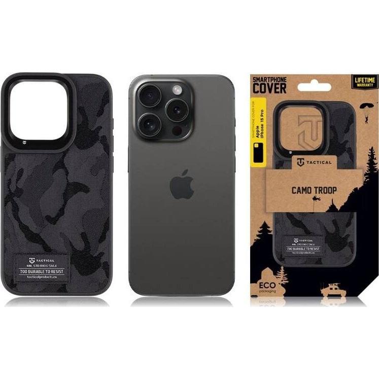 Thumbnail - Tactical Camo Troop Cover for Apple iPhone 15 Pro Black (Apple iPhone 15 Pro), Smartphone Hülle, Schwarz