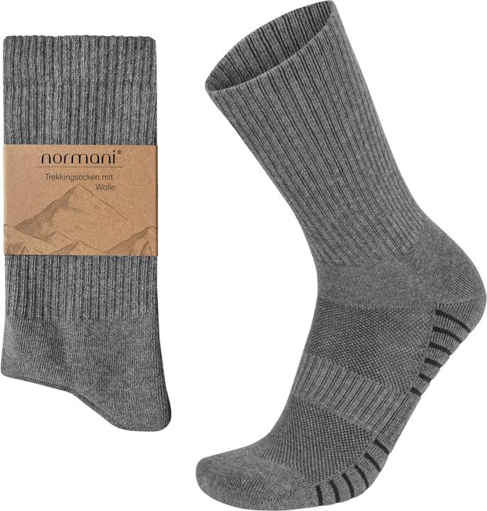 Immagine prodotto Normani 4 calze di lana da trekking con suola ammortizzata e polsino comfort - 9087 (confezione da 4, 47 - 50)