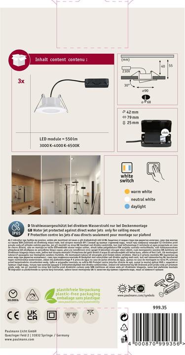 Produktbild Paulmann Einbauleuchte Calla Set (550 lm)